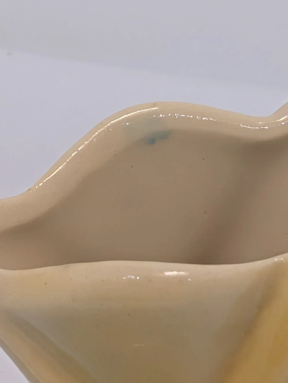 Shawnee Pottery Yellow and Blue Ceramic Bud Vase Art deco design #1125